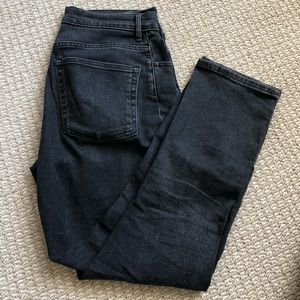 Everlane high rise straight black denim jeans